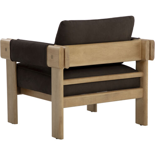 Carmichael Nubuck Cocoa Leather Lounge Chair